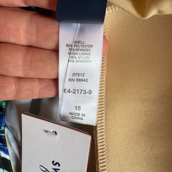 NWT Swimsuits For All Size 16 Tankini Top Shelf Bra Chlorine Resistant Print - Picture 7 of 11